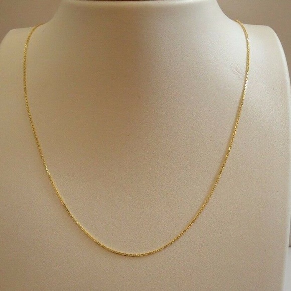 Italian 18" Rolo Made With 18K Yellow Gold Over Real 925 Sterling Silver Chain - Picture 3 of 5